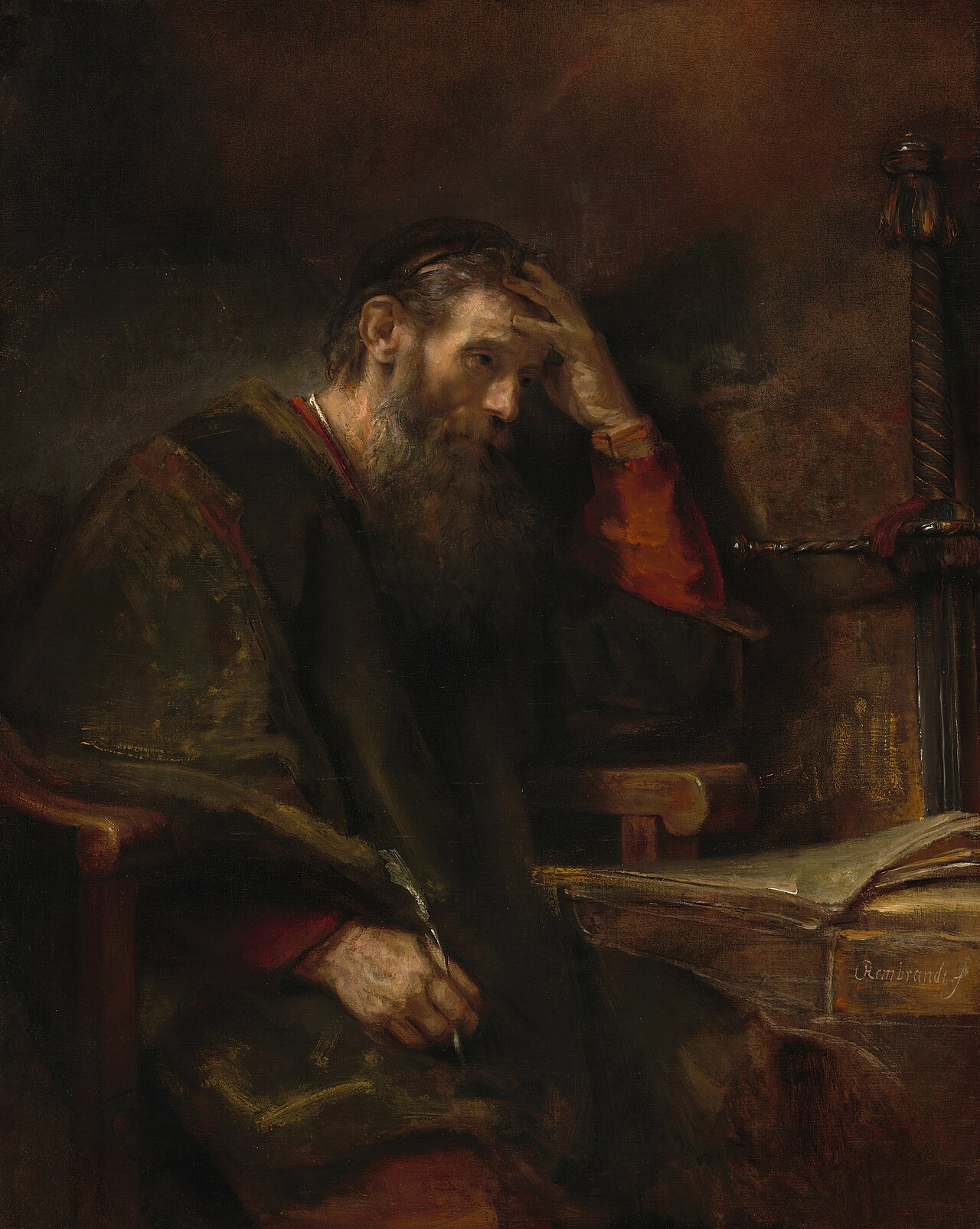The Apostle Paul — Rembrandt van Rijn (c. 1657), Widener Collection, National Gallery of Art